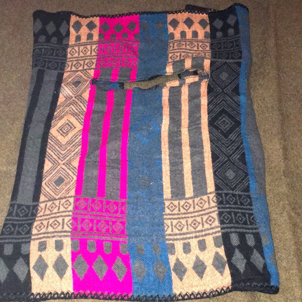 Cashmere blend scarf with armholes, Big, warm soft and beautiful